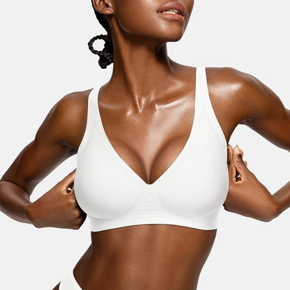 💜 LAST DAY PROMOTION - 50%OFF💜Womens Comfortable Wireless Bras Push Up Bralettes Seamless Tshirts Bras Deep V Everyday Bras