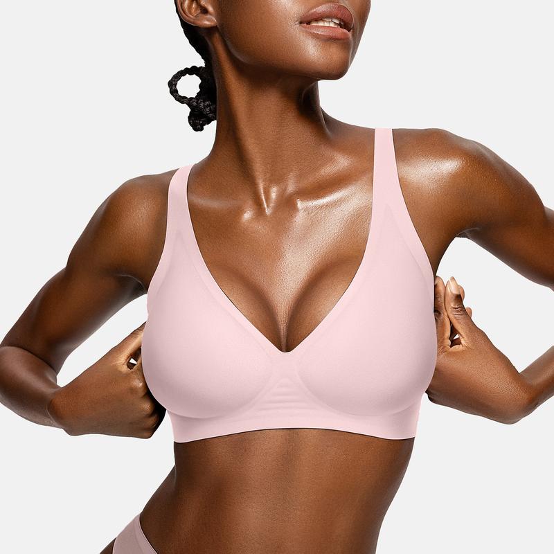 💜 LAST DAY PROMOTION - 50%OFF💜Womens Comfortable Wireless Bras Push Up Bralettes Seamless Tshirts Bras Deep V Everyday Bras