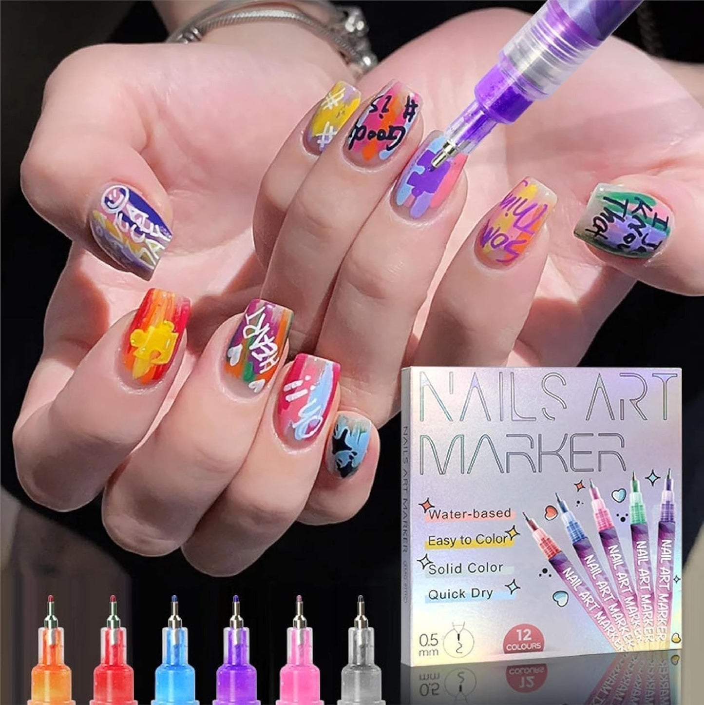 ⏳12 Colors Nail Art Pens Set🎨💅